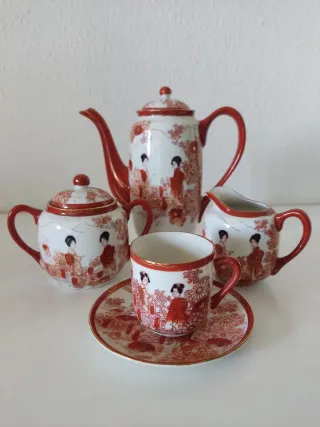 JUEGO DE CAFÉ - TÉ PORCELANA JAPÓN VINTAGE
