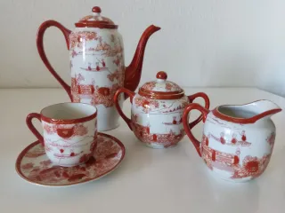 JUEGO DE CAFÉ - TÉ PORCELANA JAPÓN VINTAGE