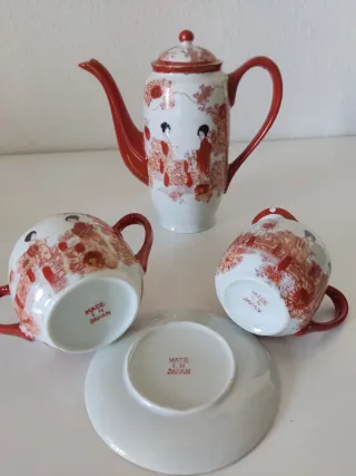 JUEGO DE CAFÉ - TÉ PORCELANA JAPÓN VINTAGE
