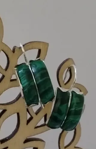 Orecchini Malachite Argento