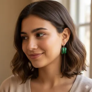 Orecchini Malachite Argento