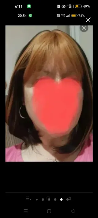 Peluca Fibra Negra y Castaña