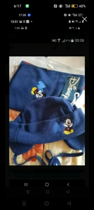 Gorro y bufanda Disney azul