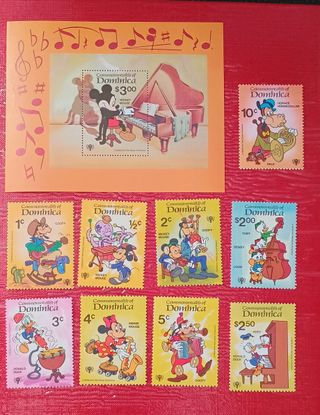Lote Sellos Disney Dominicana Mickey Goofy