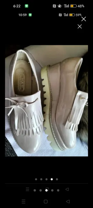 Zapatos beige flecos lazo n°39