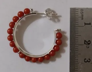 Orecchini cerchio corallo argento