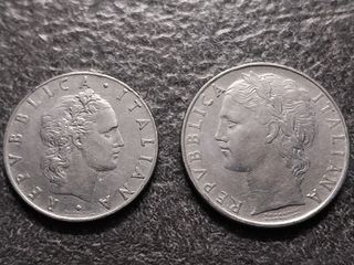 50 Vulcano e 100 Lire Minerva 1956 Italia