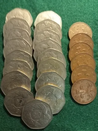 Lotto di 60 monete del Regno Unito