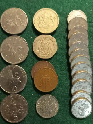 Lotto di 60 monete del Regno Unito