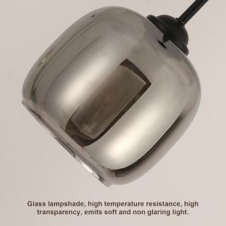 Mckalen Lámpara vidrio colgante Gris humo E27