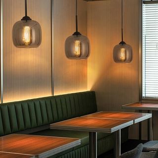 Mckalen Lámpara vidrio colgante Gris humo E27