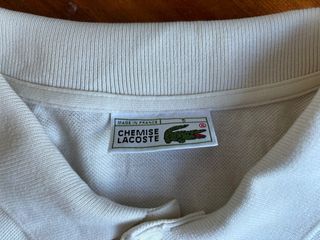 Polo Lacoste Cotone Panna Taglia L
