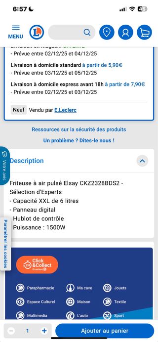 Freidora de aire Elsay CKZ2328BDS2