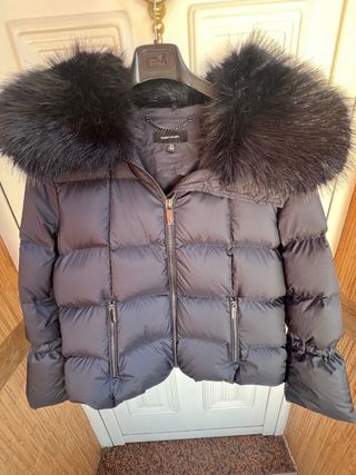 Abrigo plumas Karen Millen Azul cuello desmontable