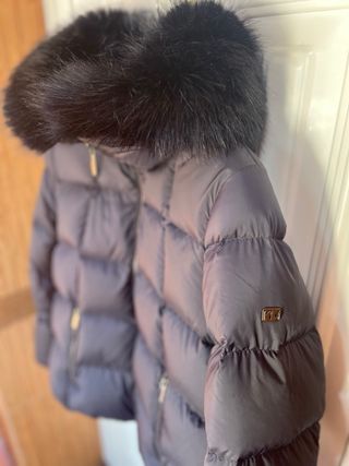 Abrigo plumas Karen Millen Azul cuello desmontable