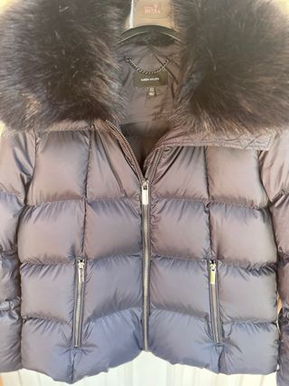 Abrigo plumas Karen Millen Azul cuello desmontable