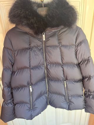 Abrigo plumas Karen Millen Azul cuello desmontable