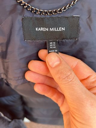 Abrigo plumas Karen Millen Azul cuello desmontable