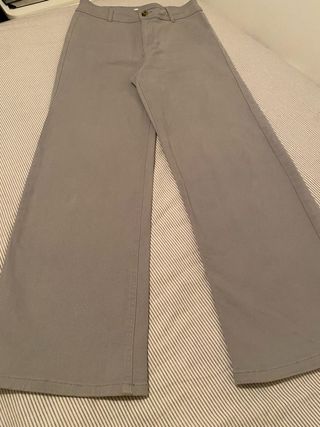 Pantalón ancho mujer gris