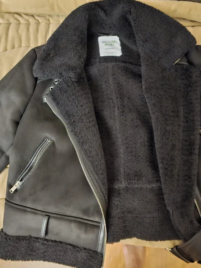 Cazadora Negra Stradivarius Mujer