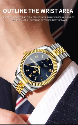 Reloj BINBOND Hombre Oro y Plata