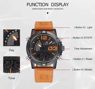Reloj Naviforce Hombre Negro y Marrón
