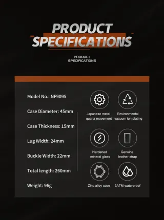 Reloj Naviforce Hombre Negro y Marrón