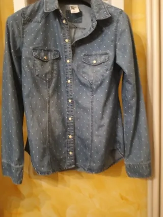 Camicia jeans donna pois