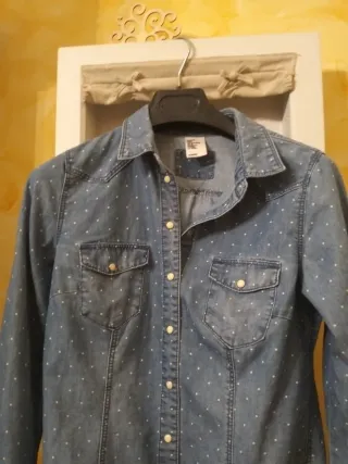 Camicia jeans donna pois