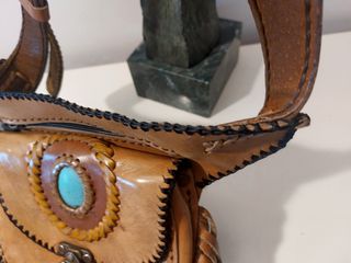 Bolso bandolera boho chic hippie de piel años 80