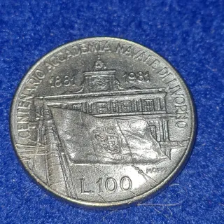 Moneta 100 Lire Accademia Navale Livorno 1981 comm