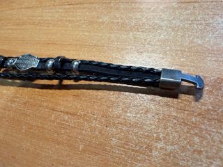 Pulsera Harley Davidson Cuero Negra