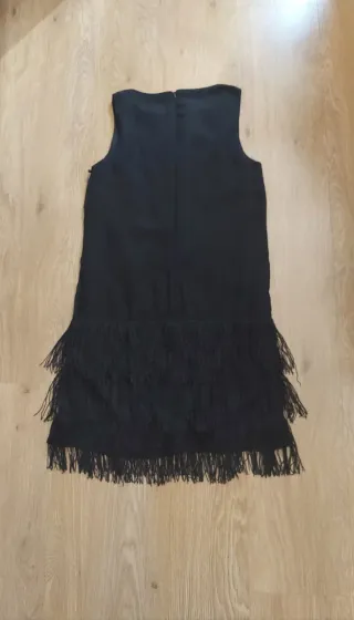 Vestido Negro Fiesta Lentejuelas y Flecos