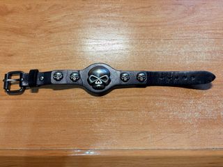 Pulsera Cuero Ajustable Skull