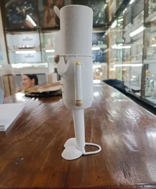 Schiaccianoci latta glitter bianco