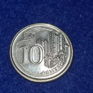 Moneta 10 Cents singapore numismatica