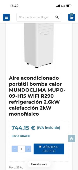 Mundo Clima MUPO-09-H15 Frío/Calor Portátil
