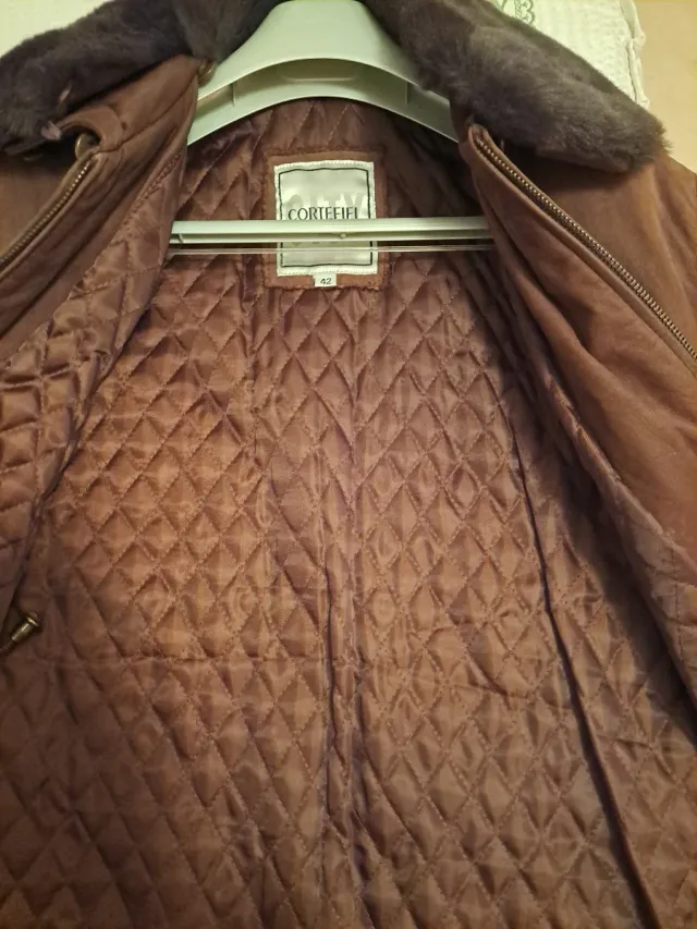 Chaqueta Piel Marrón Chocolate Tres Cuartos