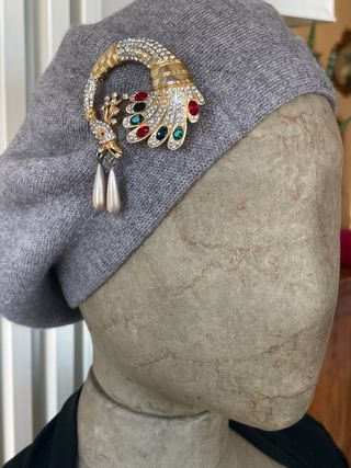 Spilla vintage pavone anni '90