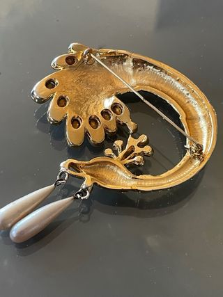 Spilla vintage pavone anni '90