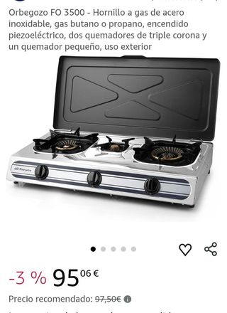 Orbegozo FO 3500 - Bruciatore a gas in acciaio inossidabile