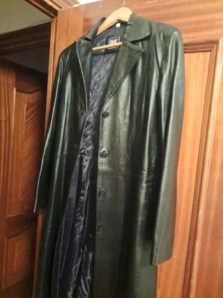 Abrigo de piel Napa y cordero negro