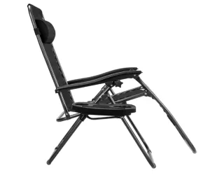 Set 2 Tumbonas Reclinables Negras