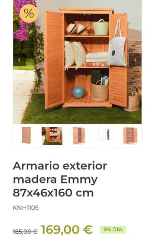Armario Exterior Gardiun Emmy Madera 87x46x160cm
