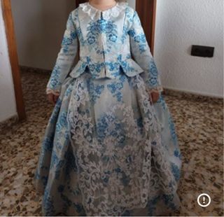 Traje de fallera niña azul y blanco hasta 4 años