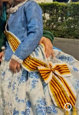 Traje de fallera niña azul y blanco hasta 4 años