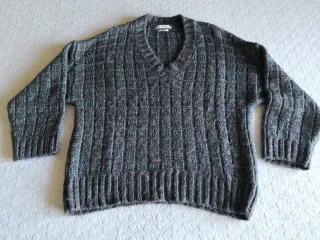 Maglione donna lana e lurex grigio