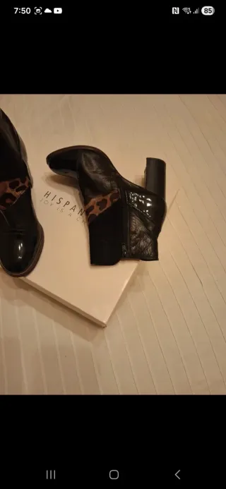 Botines Hispanitas Negros Animal Print