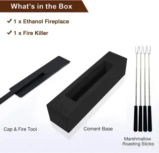 Camino da tavolo bioetanolo nero