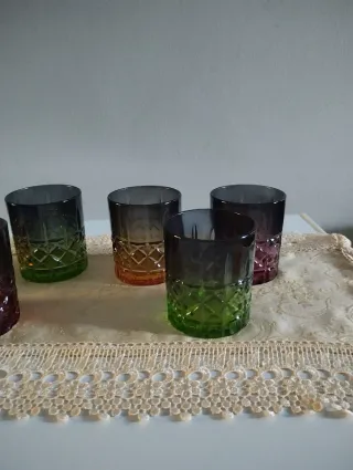 Set 6 Bicchieri Vetro Colorati